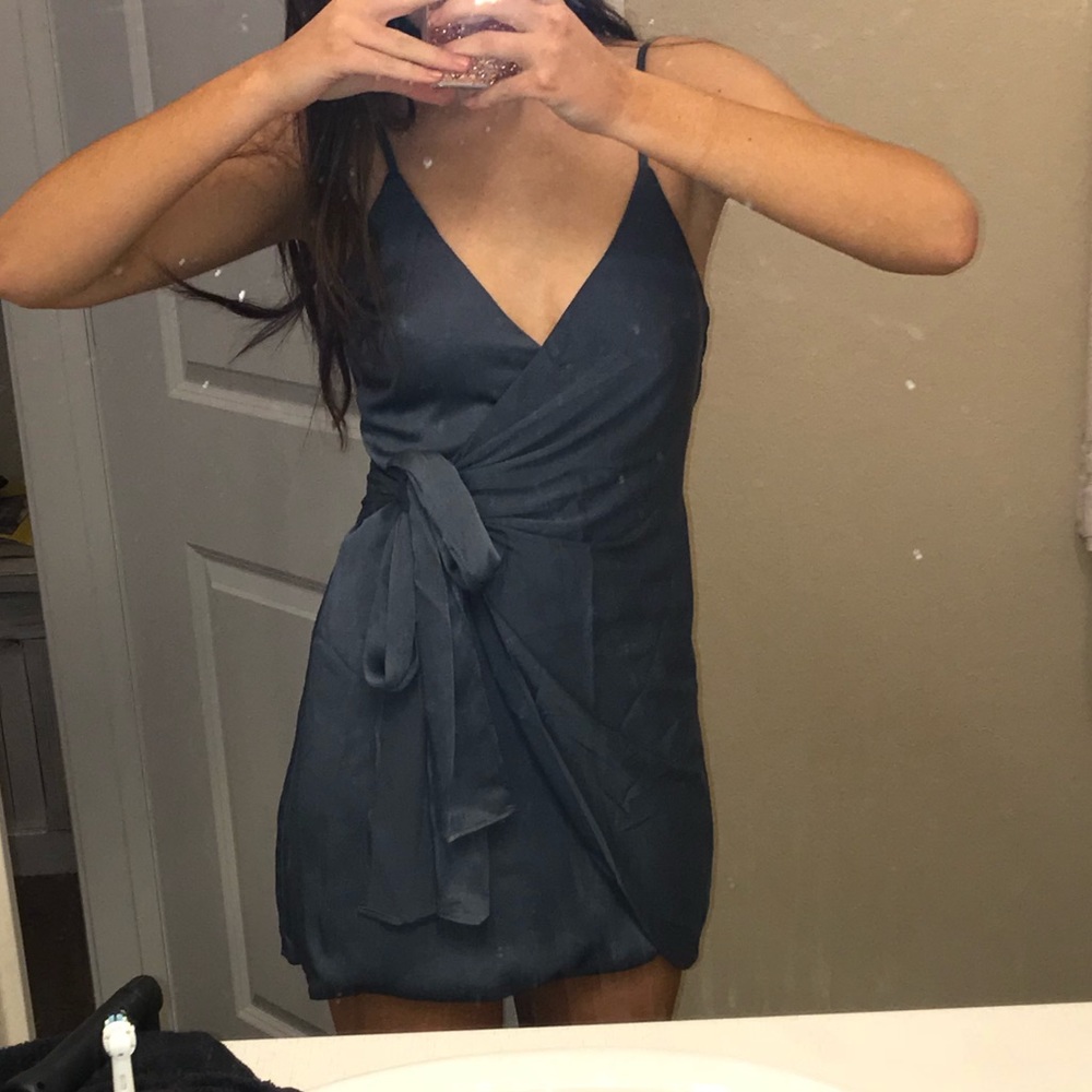 Midnight blue wrap dress